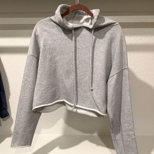 ZARA Cropped Grey Hoodie